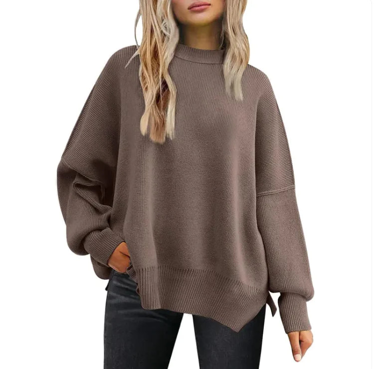 Noel - Gemütlicher Damen Strickpullover mit Seitenschlitz - schick & bequem