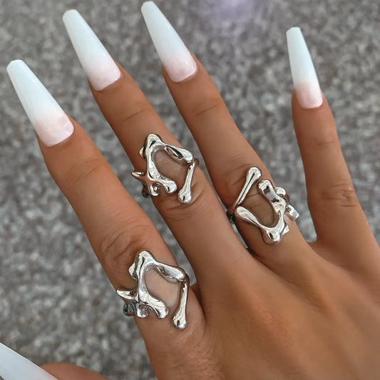 Einfacher Stil Linien Geometrischer Ring