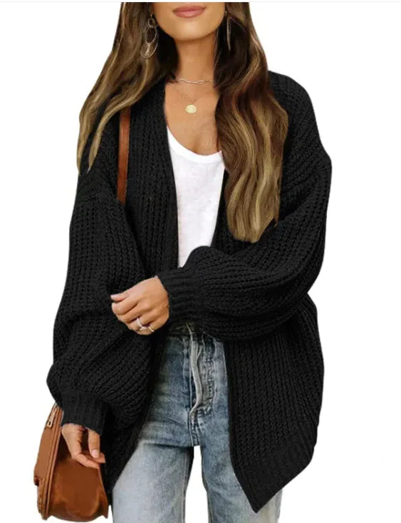 Nikki - Loose Retro Sweater Coat Women's Mid-length Knitted Cardigan