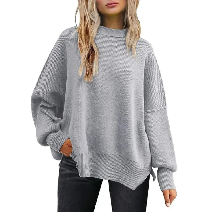 Noel - Gemütlicher Damen Strickpullover mit Seitenschlitz - schick & bequem