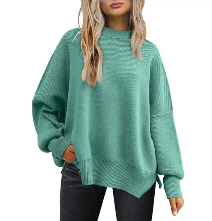 Noel - Gemütlicher Damen Strickpullover mit Seitenschlitz - schick & bequem