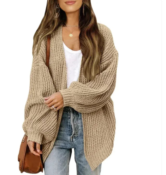 Nikki - Loose Retro Sweater Coat Women's Mid-length Knitted Cardigan