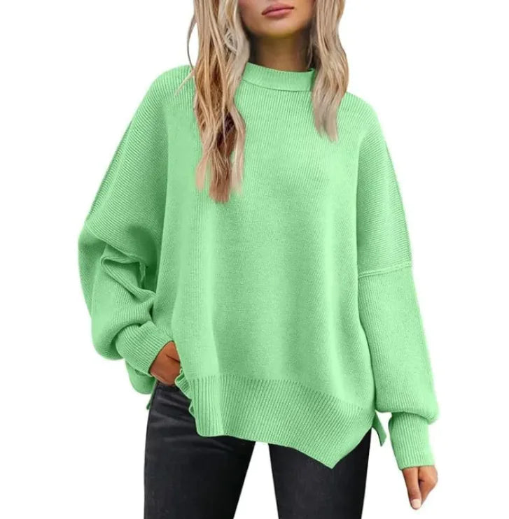 Noel - Gemütlicher Damen Strickpullover mit Seitenschlitz - schick & bequem