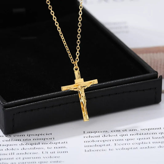 Collier croix chaîne acier inoxydable