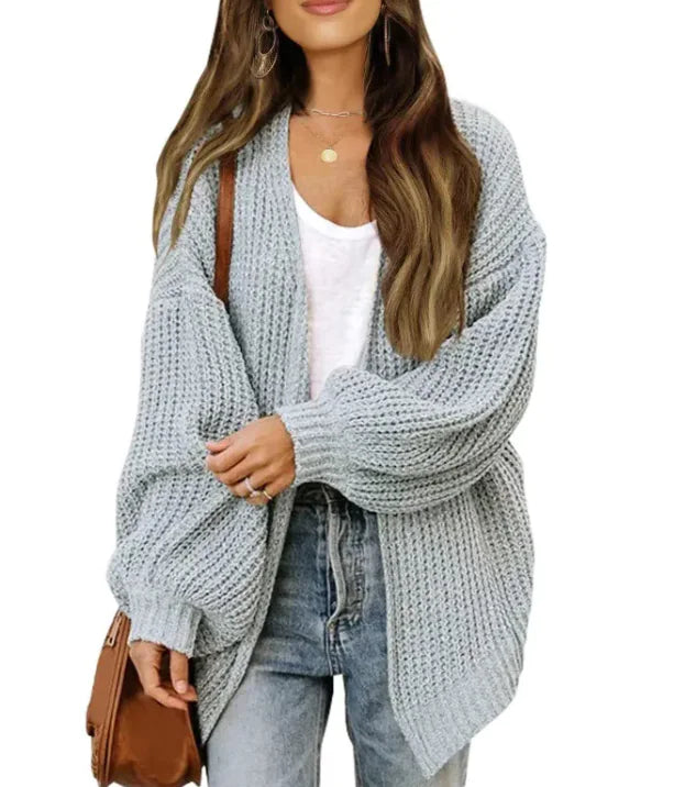 Nikki - Loose Retro Sweater Coat Women's Mid-length Knitted Cardigan