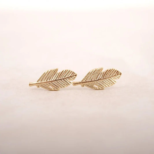 Boucles d'oreilles clous feuille