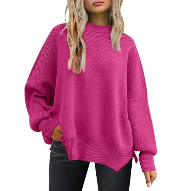 Noel - Gemütlicher Damen Strickpullover mit Seitenschlitz - schick & bequem