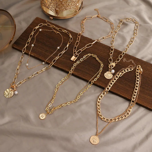 Collier multicouche vintage