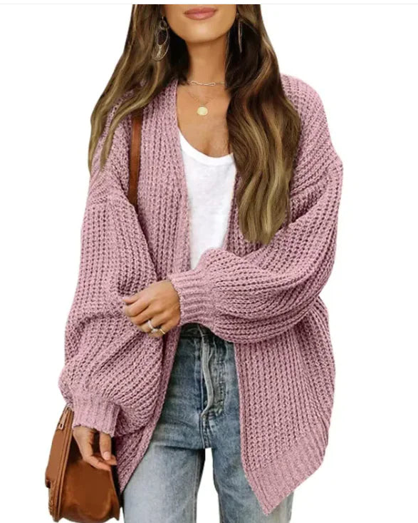 Nikki - Loose Retro Sweater Coat Women's Mid-length Knitted Cardigan